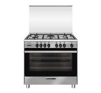 Image of Glemgas Gas Cooking Range,90x60cm, 5 Gas Burners, Full Safety Stainless Steel.